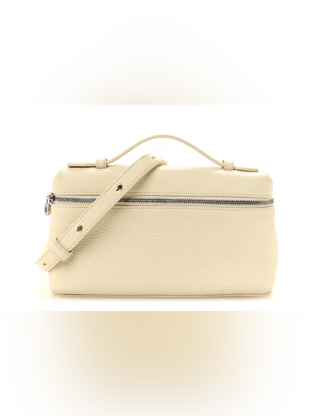 LORO PIANA 
Grained Calfskin L19 Extra Pocket Pouch Whisper White